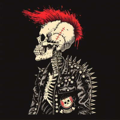 Punk Rock Skeleton Poster