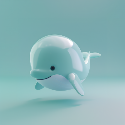 Cute Whale Figure Logo