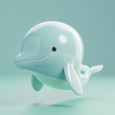 Cute Whale Figure Logo
