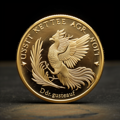 Golden Coin with Phoenix
