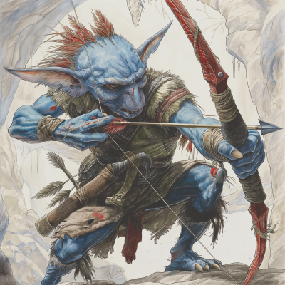 Goblin Warrior with Biro Style Art