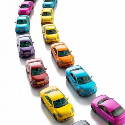 Colorful Cars in Motion