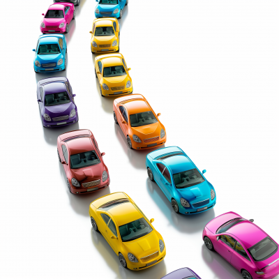Colorful Cars in Motion