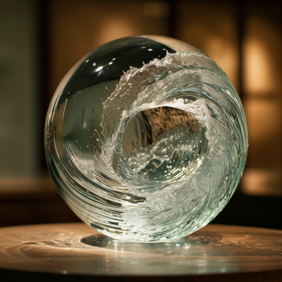 Water Vortex in Glass Sphere