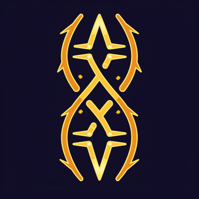 Abstract DNA Logo on Dark Background