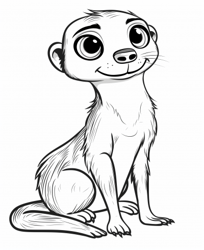 Meerkat Coloring Page for Kids