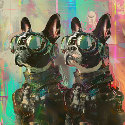 Cyberpunk Boston Terriers