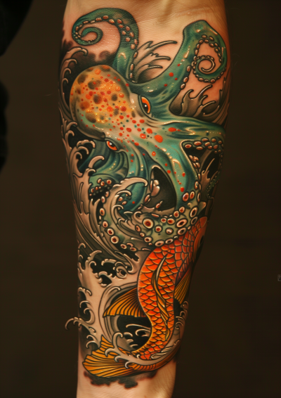 Neo Traditional Octopus Tattoo
