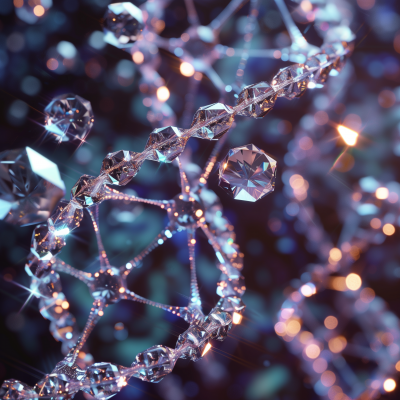 Diamond DNA Molecule and 4D Fractal Background