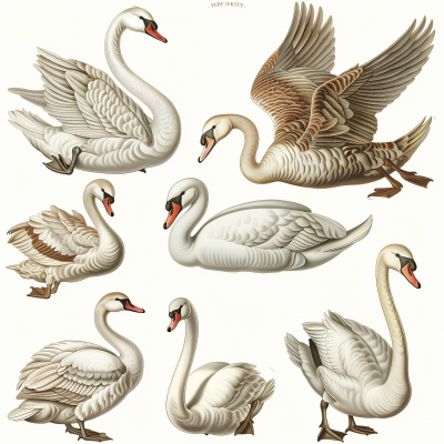 Vintage Swan Icons