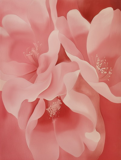 Georgia O’Keeffe Style Cherry Blossoms Painting
