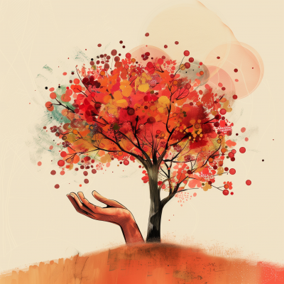 Autumnal Tree Hand Illustration