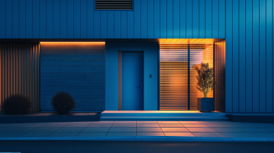 Modern Blue House Entrance Door
