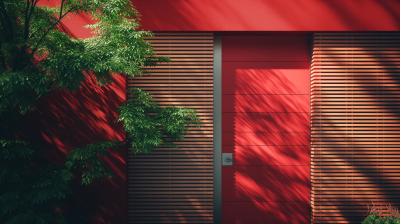 Modern Red House Entrance Door