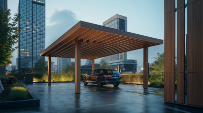 Wooden Carport at Office Building