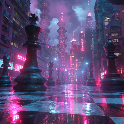 Cyberpunk Chess City