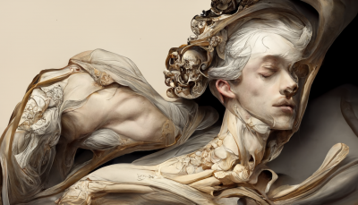 Detailed Anatomy Drawing in Rococo Style