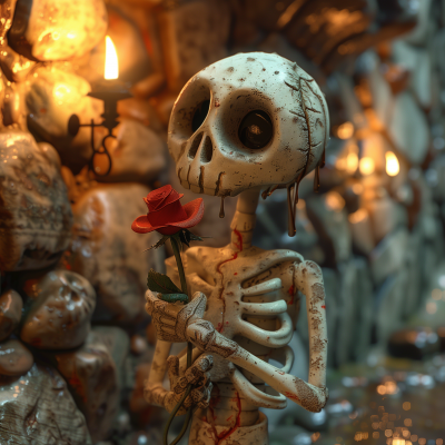 Sad Skeleton in Dungeon Basement