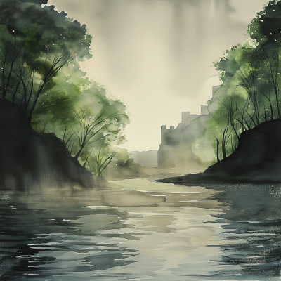 River Wear Watercolor