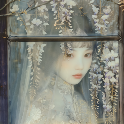 Wisteria Fairy in White Window