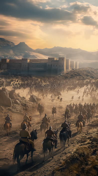 Mongol army surrounding the walls of Merv