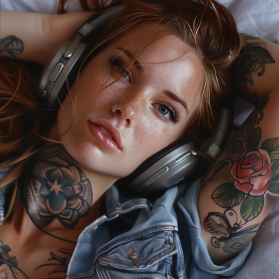 Beautiful Woman with Headphones