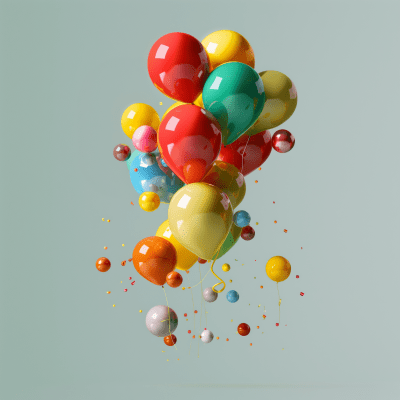 Colorful Balloon Pop and Number Five