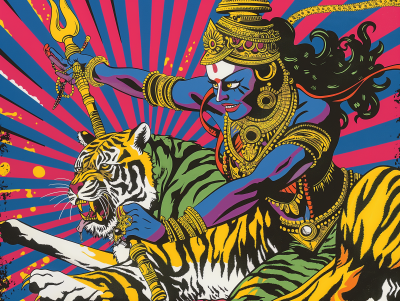 Marvel Comic Illustration of Indian Hindu Goddess Kali