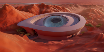 Flowing Eye-Shaped Hotel Building Concept Art
