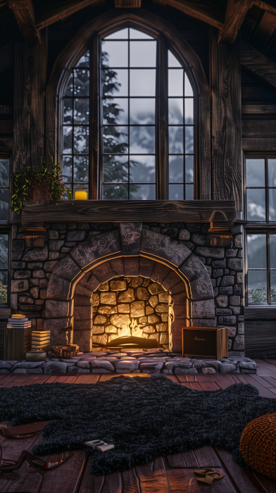 Luxury Fireplace and Window