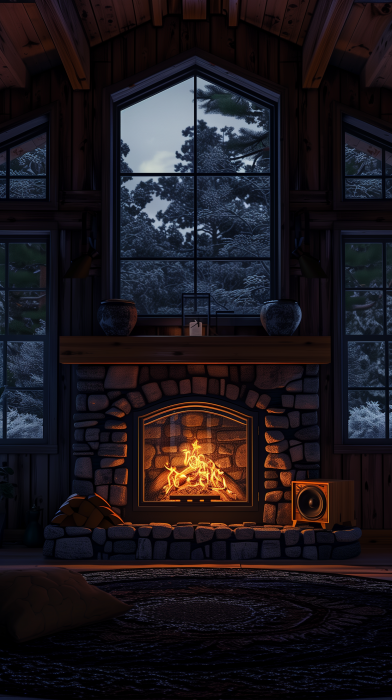 Cozy Fireplace and Window