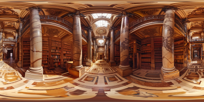 Ancient Library Panorama