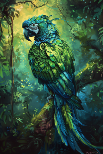 Fantasy Macaw Painting