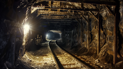 Dark Abandoned Mine Tunnel