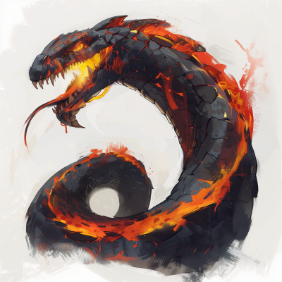 Fire Giant Serpent Concept Art