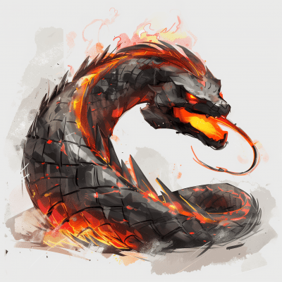 Fire Giant Serpent Concept Art