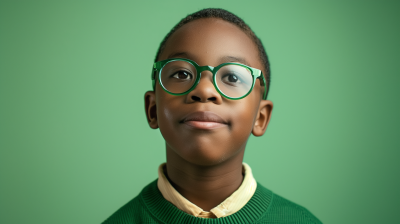Characterful 10 Year Old African American Boy Portrait