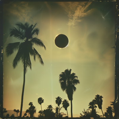 Vintage Polaroid of Solar Eclipse