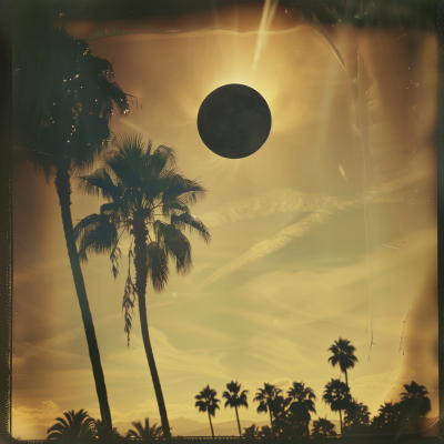 Vintage Polaroid of Solar Eclipse