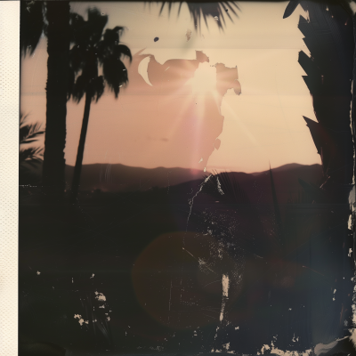 Vintage Polaroid Sunset in Palm Springs