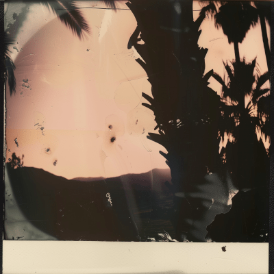 Vintage Polaroid Photograph of Palm Springs Sunset