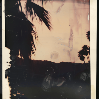 Vintage Sunset Polaroid in Palm Springs