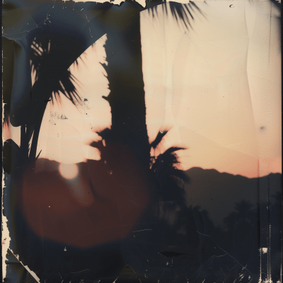 Vintage Polaroid of Sunset in Palm Springs