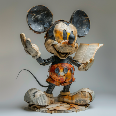 Book Page Mickey Mouse Sculpture