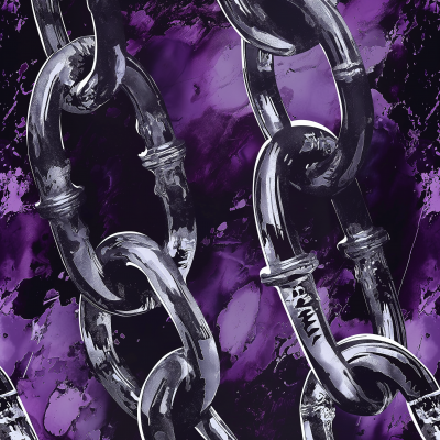 Dynamic Split Design with Stylized Broken Chain and Barbell
