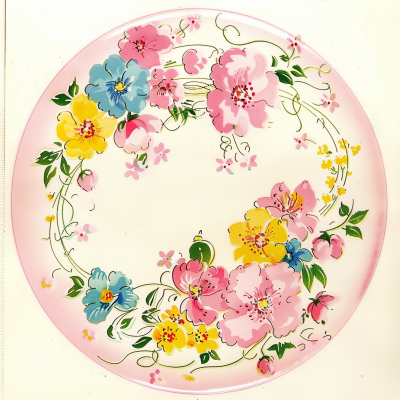Vintage Fancy Floral Dinner Plate