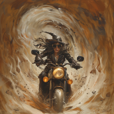 Witch on Motorcycle