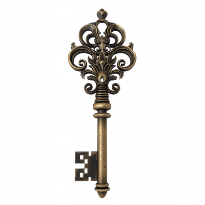 Ancient Brass Key with Ornate Head