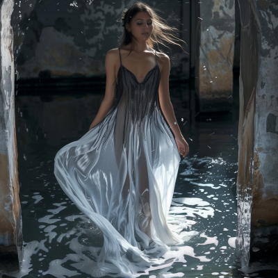 Drenched long dress