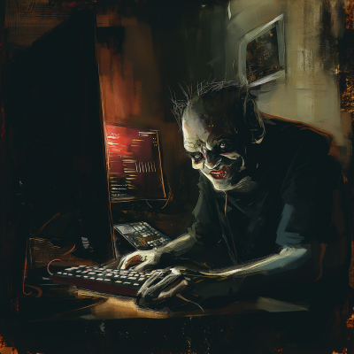 Late Night Vampire Computer Geek
